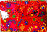 Ravishing Red Ethnic Floral Embroidery Elegant Clutch (Shipped from Canada)