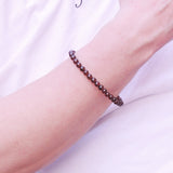 Men's Women AAA Garnet 925 Sterling Silver Bracelet with Clasp DiyNotion Handmade BR358