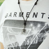 Men's Women 925 Sterling Silver Fleur de Lis Adjustable Necklace with White Crystal, Korean Wax Rope DiyNotion NK125