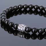 Men's Women Black Onyx Bracelet 925 Sterling Silver OM Bead DiyNotion Handmade BR732