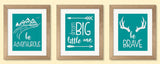 Teal Nursery Decor, Set of 3 Prints, Dream Big Little One, Be Brave, Printable Wall Art, INSTANT DOWNLOAD, Nursery Wall Art, Digital Print