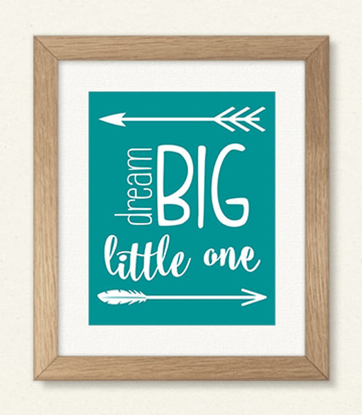Dream Big Little One, Printable Wall Art, INSTANT DOWNLOAD, Nursery Print, Baby's Room Decor, Nursery Art, Childs Room Wall Art, Boy's Room