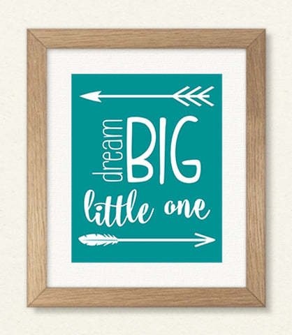 Dream Big Little One, Printable Wall Art, INSTANT DOWNLOAD, Nursery Print, Baby's Room Decor, Nursery Art, Childs Room Wall Art, Boy's Room