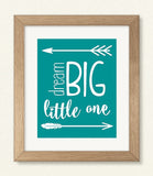 Teal Nursery Decor, Set of 3 Prints, Dream Big Little One, Be Brave, Printable Wall Art, INSTANT DOWNLOAD, Nursery Wall Art, Digital Print
