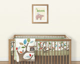 Bunny Nursery Wall Art Be Brave, Bear and Bunny Print, Printable Wall Art INSTANT DOWNLOAD, Nursery Print, Bear Nursery, Baby's Room Decor