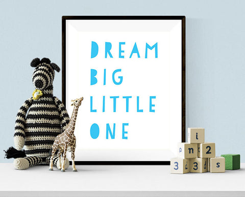Boys Nursery Decor Dream Big Little One Print, Printable Wall Art INSTANT DOWNLOAD Nursery Print, Baby's Room Decor, Nursery Art Boys Room