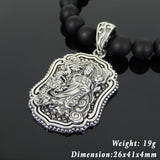 Men's Women Matte Black Onyx Hematite Sterling Silver Guanyin Pendant Necklace Gemstone 925 Spacers Clasp DiyNotion Handmade NK130