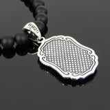 Men's Women Matte Black Onyx Hematite Sterling Silver Guanyin Pendant Necklace Gemstone 925 Spacers Clasp DiyNotion Handmade NK130