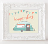 Wanderlust, Travel Wall Art, Camper, INSTANT DOWNLOAD Travel art, Adventure Printable Sign, Camping Decor, Camping Poster, RV Travel Poster