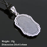 Men's Women 925 Sterling Silver Guanyin Adjustable Necklace with Korean Wax Rope DiyNotion NK128