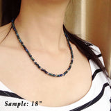 Men's Women Mixed Chrysocolla Lapis Sterling Silver Necklace Gemstone Spacers Clasp DiyNoion Handmade NK105