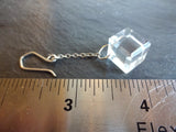Vintage Clear Glass Button Earrings, Antique Buttons, Square Geometric Earrings, Glass Buttons, Handmade Dangle Drop Earrings, CGE149