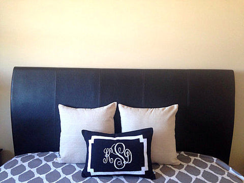 Monogram pillows for bed, Monogram pillows, Housewarming gift Ideas, Bedroom decor ideas for couples, bedroom decorating