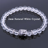 White Crystal Tibetan Silver Bracelet Buddha Yoga Mala for Men Women DiyNotion Handmade T132
