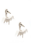 Silver Spiked Ear Jackets, Silver Triangle Ear Jackets, Trendy Ear Jacket Earrings