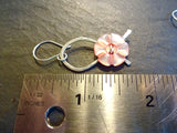 Mother of Pearl Button Earrings, Vintage Pink MOP Buttons, Hand Hammered Sterling Silver,  Hand Made Sterling Silver Ear Wires, MPE156