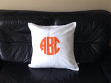 luxury birthday gift for her, Circle Monogrammed Pillows, Monogram sofa Pillows, Monogram bedroom pillows