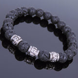 Lava Rock Tibetan Silver OM Bead Bracelet Yoga Mala for Men Women DiyNotion Handmade T138