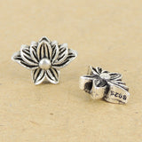 2 Pcs 925 Stamp Sterling Silver Lotus Beads Buddhism Jewelry Making WSP416X2 Wholesale Retail