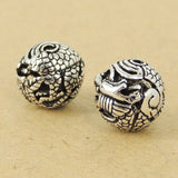 925 Sterling Silver Dragon Bead Vintage Round Bead Jewelry Making WSP417 Wholesale Retail