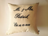 Gift idea for her, Personalized Mr and Mrs. Pillow cover, Gift for Engagement,  Gift for Anniversary, Wedding Decor, Couples Gift