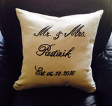 Gift idea for her, Personalized Mr and Mrs. Pillow cover, Gift for Engagement,  Gift for Anniversary, Wedding Decor, Couples Gift