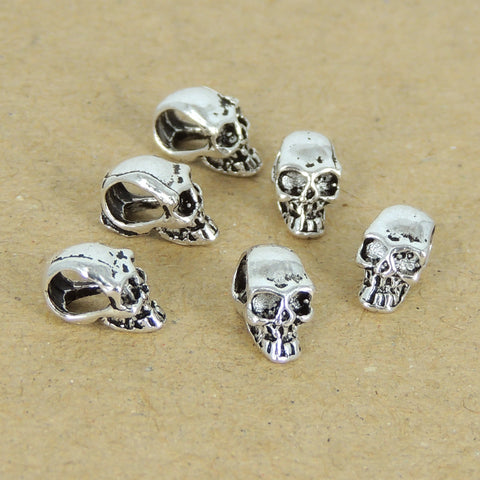 6 PCS Sterling Silver 925 Stamped Vintage Celtic Skull Bead Charm Spacer WSP214x6 Wholesale: See Discount Coupons in Item Details