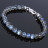 Men's Women AAAAA Strong Flash Labradorite Sterling Silver 925 Spacers & Clasp DiyNotion Handmade BR245