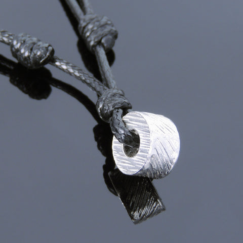 Handmade 925 Sterling Silver Bead Adjustable Wax Rope Necklace Men Women DiyNotion NK112