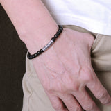 Men's Women Matte Black Onyx Adjustable Braided Bracelet 925 Sterling Silver Dragon Charm DiyNotion BR786