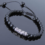 Men's Women Matte Black Onyx Adjustable Braided Bracelet 925 Sterling Silver Dragon Charm DiyNotion BR786