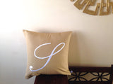 Outdoor monogram pillows, Boat pillows, Patio pillows, Birthday Gift, Housewarming Gift, Natural Color Pillows, Bench Pillows